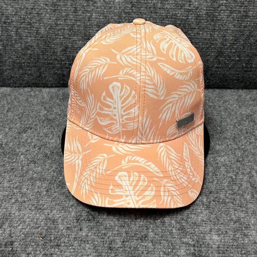 Hurley Tropical Palm Print Performance Hat Peach White Laser Perforated HNHW0005